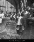 Church Bells 1959, outside the tower door of Kimpton Parish Church after being re-tuned