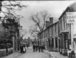 Kimpton High Street looking east with The Goat Inn and entrance to the Lion Brewery